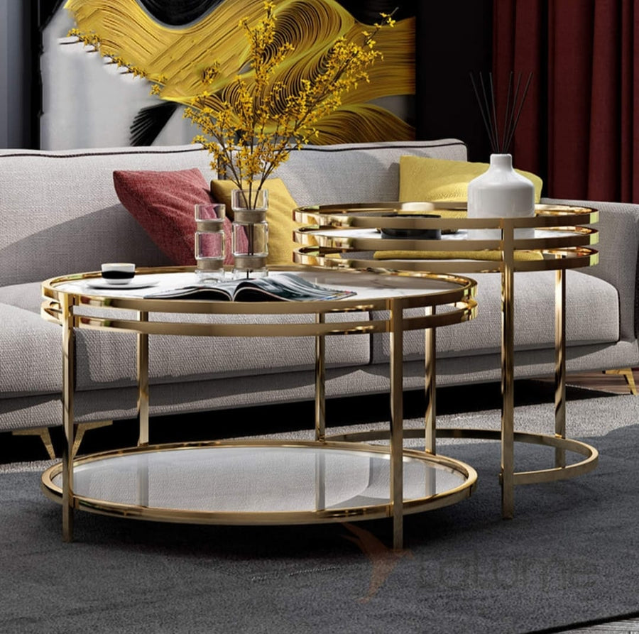 Designer Luxury Nesting Table Set in Metal Frame – homedecor.pk